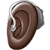 🦻🏿 ear with hearing aid: dark skin tone display on Samsung